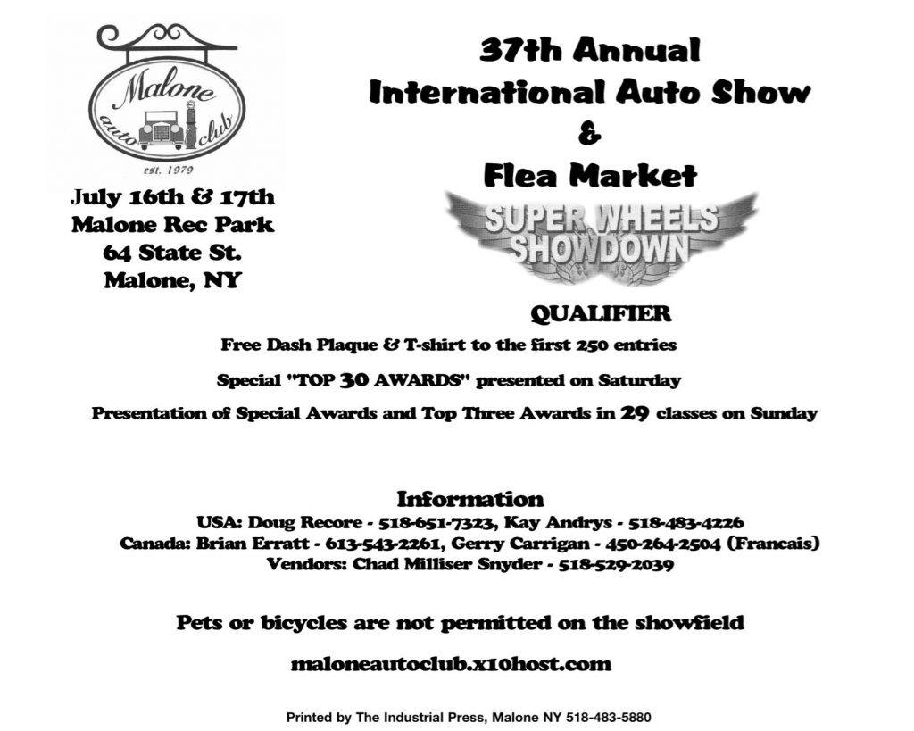 Malone Auto Club's 37th Annual Auto Show & Flea Market